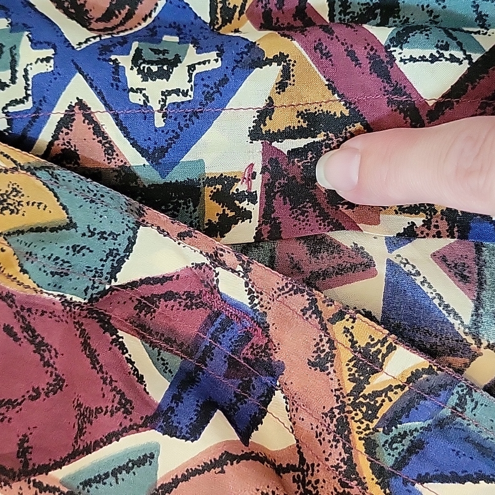 Vintage silk shirt retro print - Picture 6 of 9